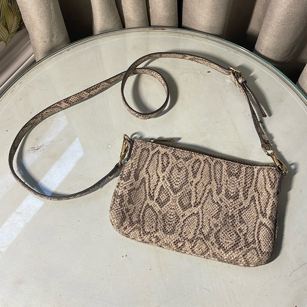Nine West Snake Print Leather Crossbody Bag
